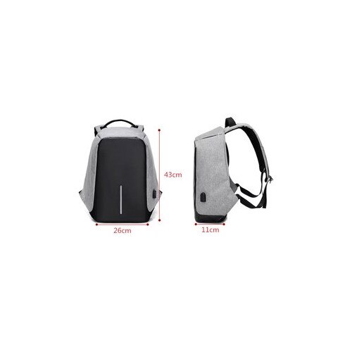 Rucsac antifurt albastru pentru laptop 15.6", impermeabil, port USB, compartiment securizat, multifunctional pentru scoala, birou si calatorii