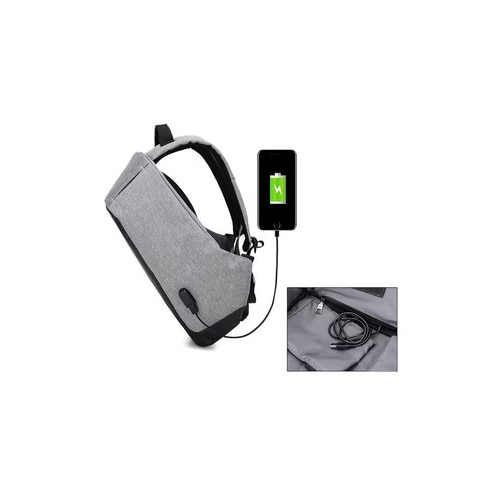 Rucsac antifurt albastru pentru laptop 15.6", impermeabil, port USB, compartiment securizat, multifunctional pentru scoala, birou si calatorii