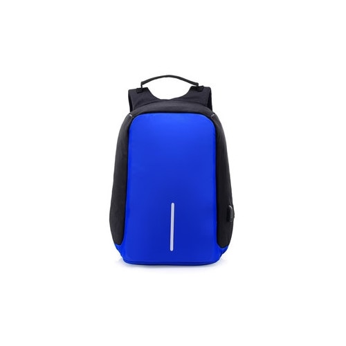 Rucsac antifurt albastru pentru laptop 15.6", impermeabil, port USB, compartiment securizat, multifunctional pentru scoala, birou si calatorii