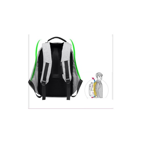 Rucsac antifurt albastru pentru laptop 15.6", impermeabil, port USB, compartiment securizat, multifunctional pentru scoala, birou si calatorii