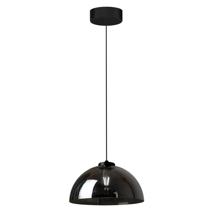 Lustra suspendata Milagro Gamma Black metal sticla negru 30x90cm