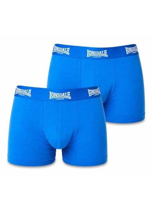 Lonsdale Férfi Boxeralsó 2 darabos csomag, kék, pamut, LYCRA