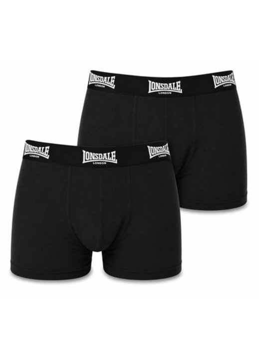 Lonsdale férfi boxer alsó szett, 2 darab, fekete, LYCRA pamut