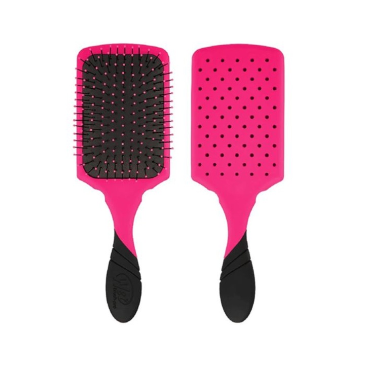 Perie de par Wet Brush Pro Paddle, roz, pentru par ud si uscat