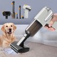 Aspirator portabil fara fir pentru par de animale, 15000PA, perie motor, alb, 15.5x9.5cm