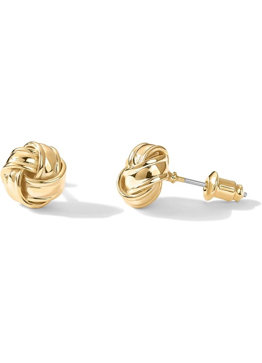 14K arany fülbevaló, szerelem csomó, 10mm, sárga arany