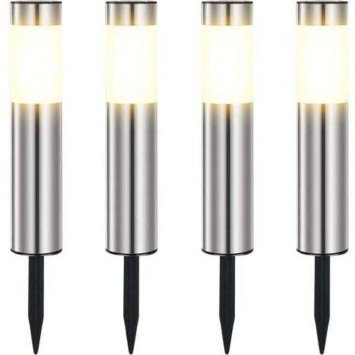 Set 4 lampi solare gradina, lumina calda, rezistente apa, 43x6.1cm