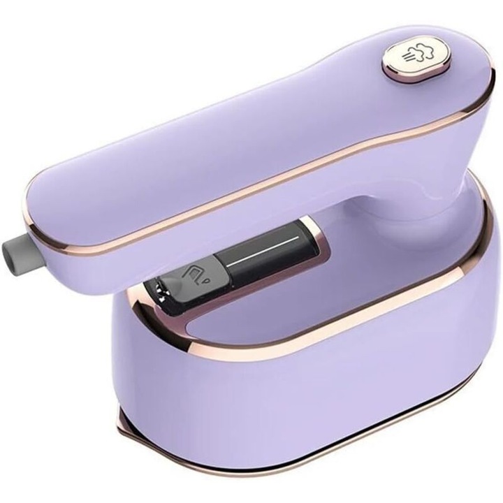 Fier de calcat cu aburi portabil, pliabil 180°, violet, 1000W, 50ml, compact