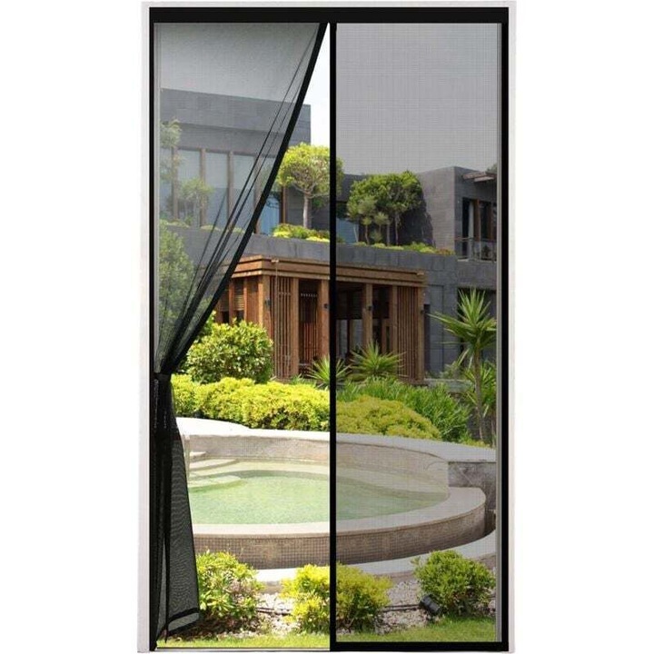 Plasa usa anti-tantari magnetica 100x220cm negru densa