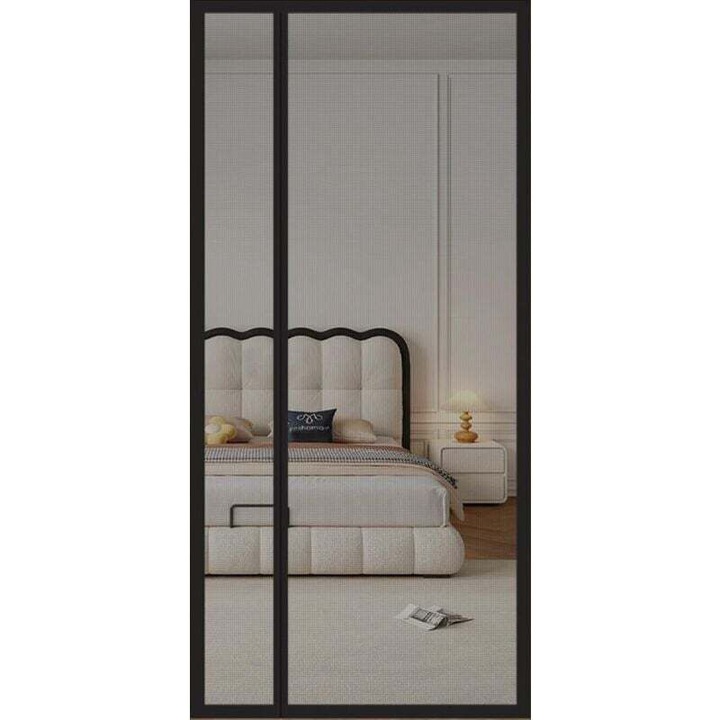 Plasa magnetica usa, deschidere laterala, negru, 110x220cm