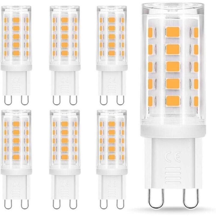Комплект от 6 LED крушки G9, 5W, топло бяла светлина, 15.4x45mm
