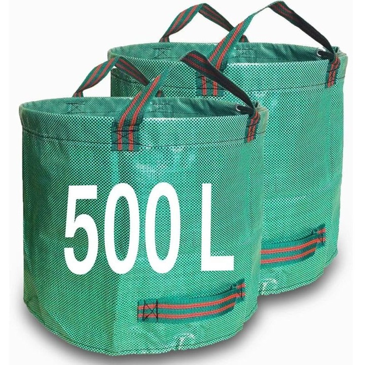 Градински чували 500L комплект 2 бр., здрави, с дръжки, 80x100см