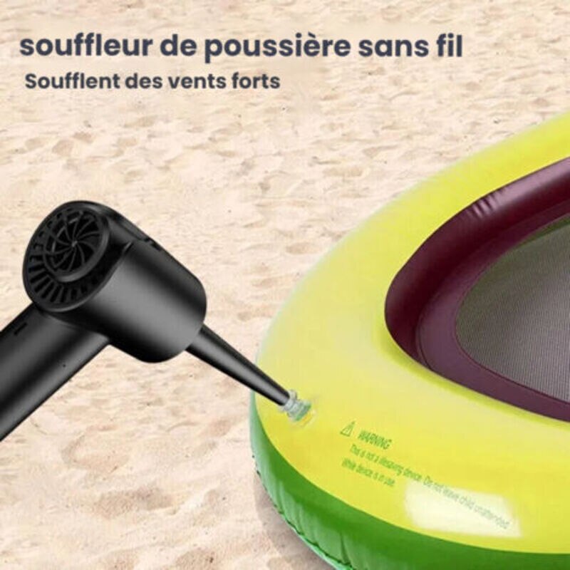Aspirator portabil fara fir, suflanta aer comprimat, 6000mAh, 3 viteze, accesorii multiple, negru