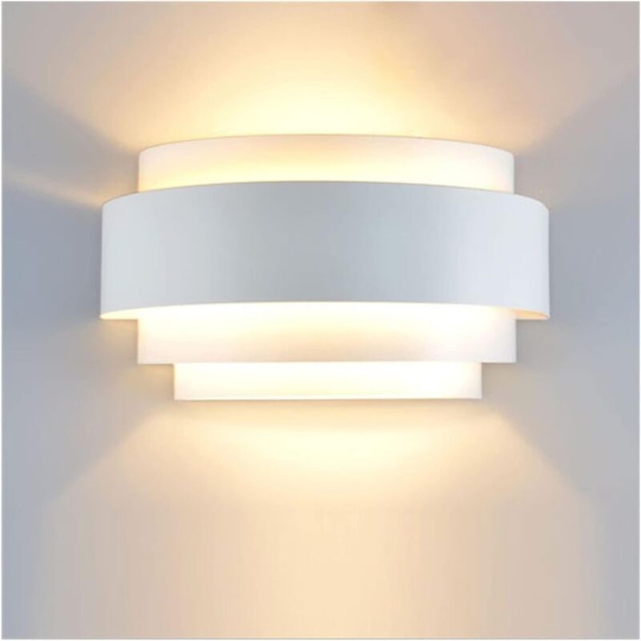 LED аплик за стена, дизайн охлюв, бял, 85x265см