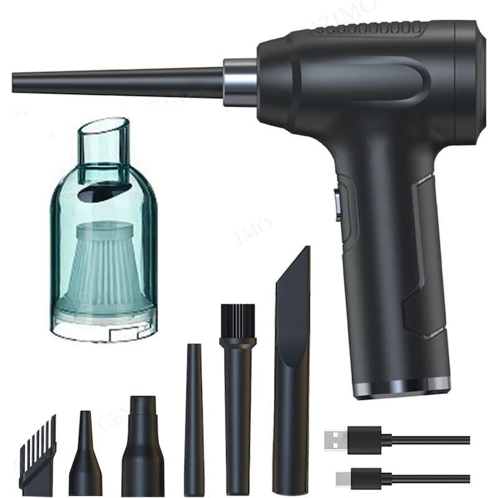 Aspirator electric fara fir 2 in 1, puternic, accesorii multiple, multicolor, compact