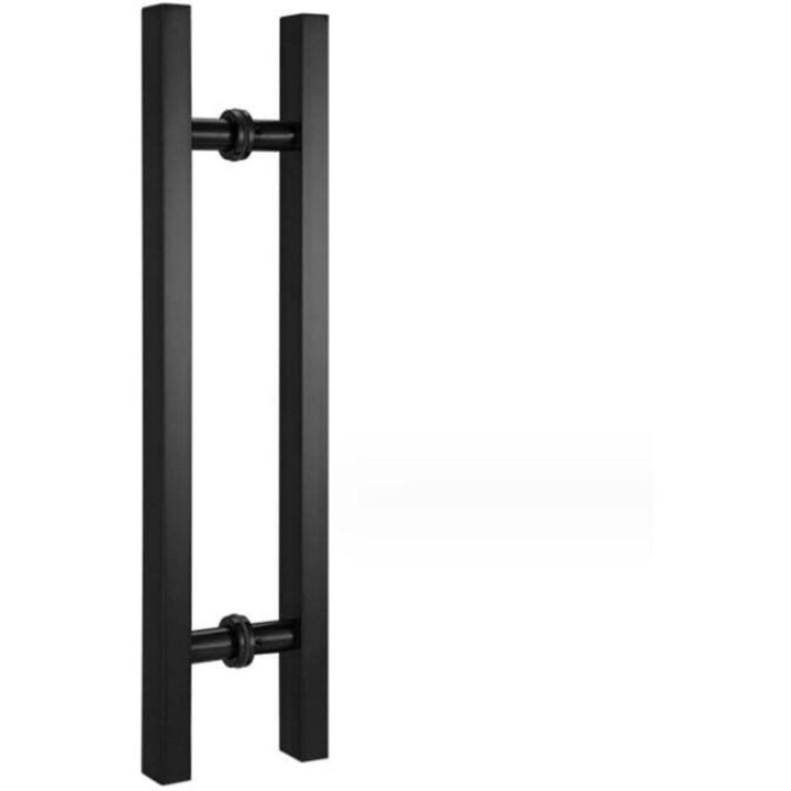 Maner usa dublu H, otel inoxidabil, negru mat, 60x4cm