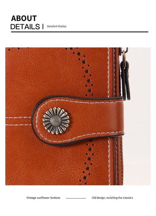 Portofel dama piele naturala, capacitate mare, protectie RFID, maro, 20x10cm