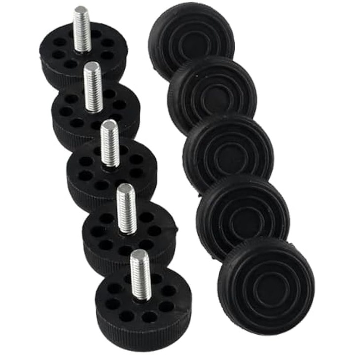 Picioare reglabile mobilier plastic negru surub set 10 buc M6x30x20mm