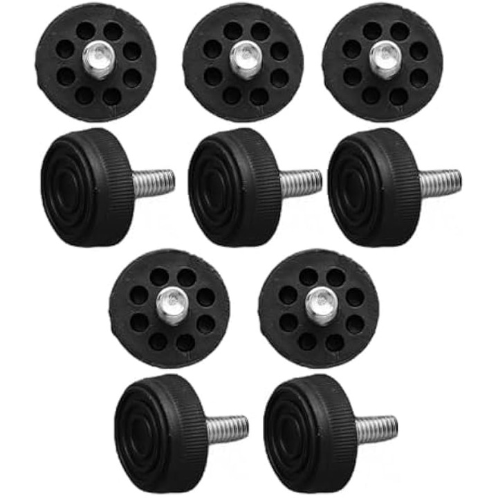 Picioare reglabile mobilier plastic negru surub set 10 buc 30x20mm