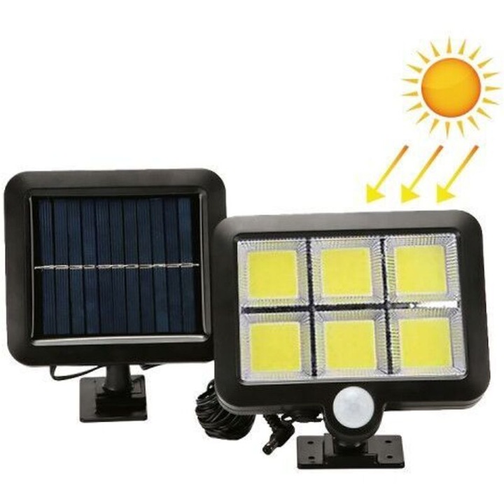 Kültéri napelemes lámpa, LED, indukciós, szél- és porálló, fehér, 15 mp, vezeték nélküli