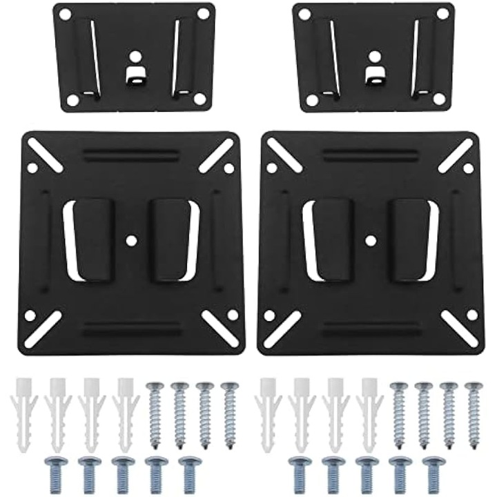 Set 2 suporturi perete metalice pentru monitoare 14-24 inch, 75x75x100x100mm, capacitate 15kg
