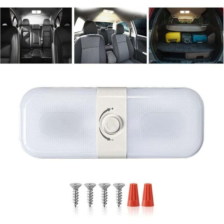 Lumina interior LED 12V-24V, 120 LED-uri, reglabila, alb-galben-cald, 29.9x11.7x2.5cm