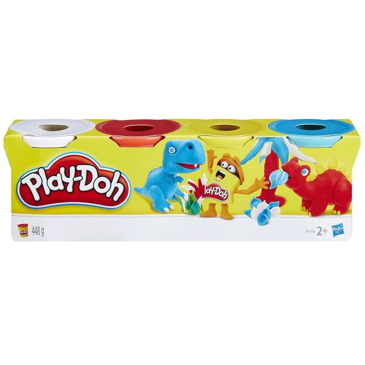 Play-doh, 4 бурканчета пластилин - класически цветове