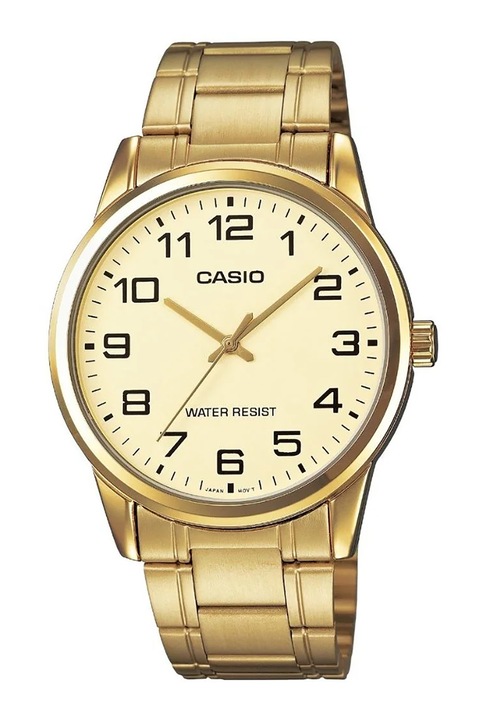 Casio, Ceas din otel inoxidabil cu logo pe cadran, Auriu