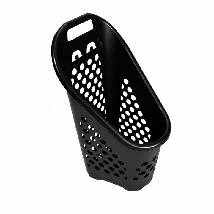 Cos de cumparaturi cu roti si maner ergonomic Handlekraft®, 70 L, plastic rezistent, negru