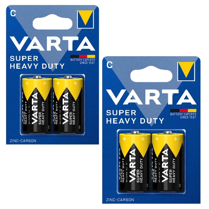 Baterii Varta Super Heavy Duty C zinc-carbon 1.5V 26.2x50mm set 2 buc