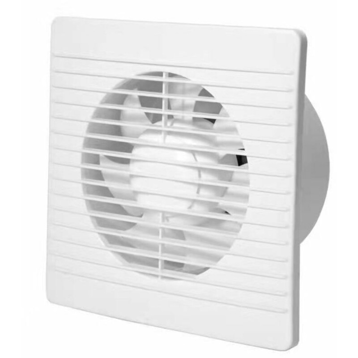 Elszívó ventilátor 100mm 12W 130m/h fehér, zsaluval és láncos kapcsolóval