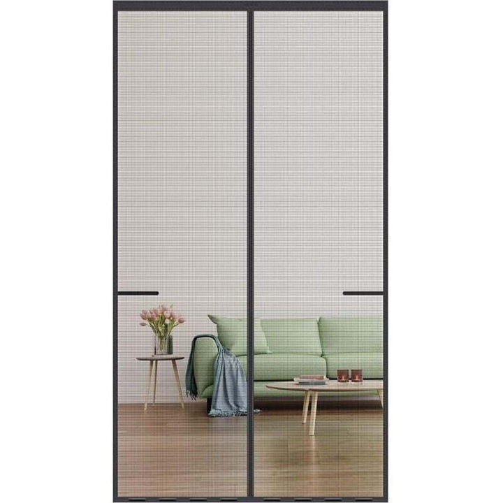 Plasa magnetica usa, 90x210cm, negru, rezistenta, cu inchidere magnetica