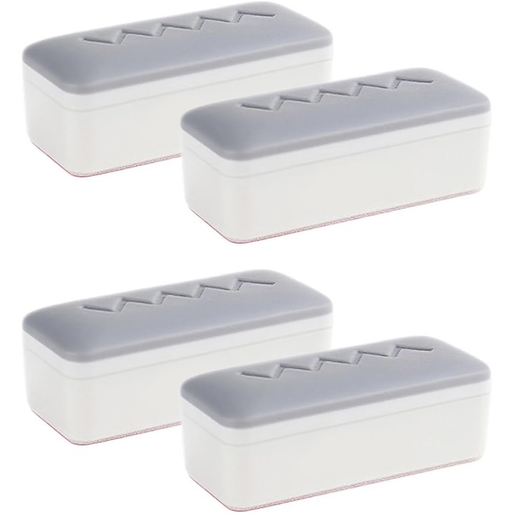 Set 4 amortizoare antiderapante pentru capac WC, ABS, autoadezive, alb