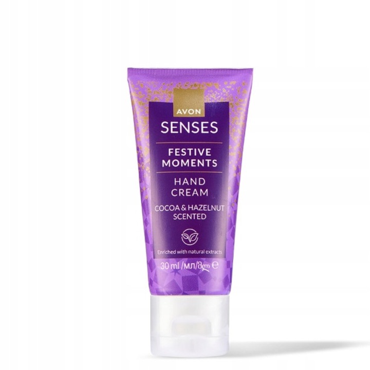 Kézkrém, Avon, Senses, kakaóval és mogyoróval, 30 ml, hidratáló, regeneráló