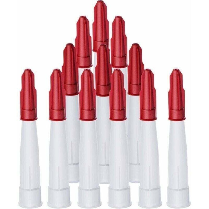 Set 24 piese duze si capace etansare plastic alb rosu 10.5x4.5cm