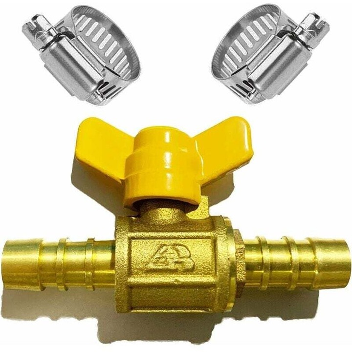 Kétutas golyóscsap, sárgaréz, strapabíró, 10x10mm, többszínű