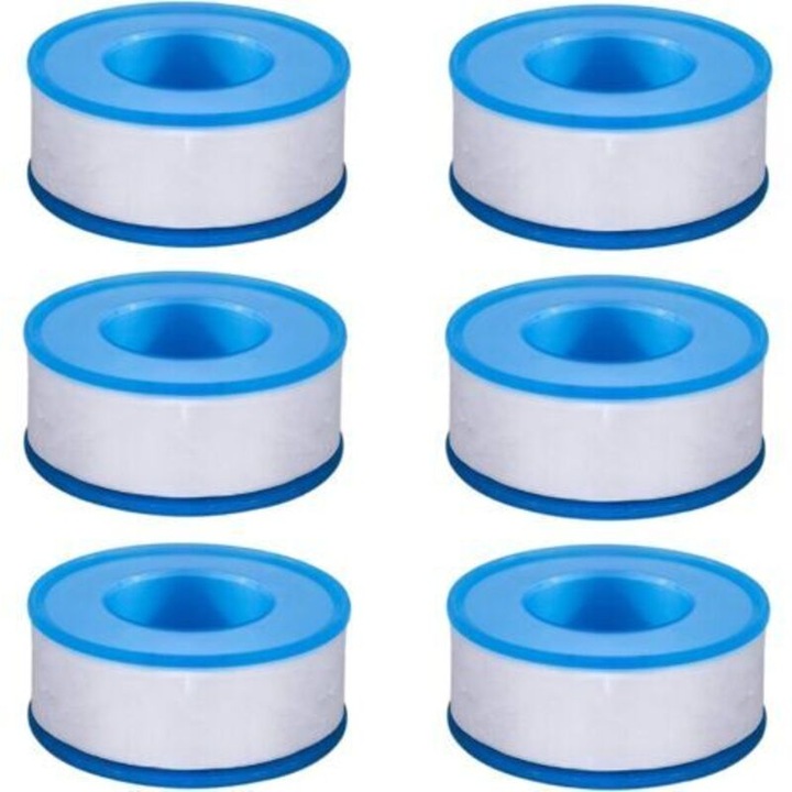 Banda etansare teflon PTFE 6 role 3/4 inch 18m alb