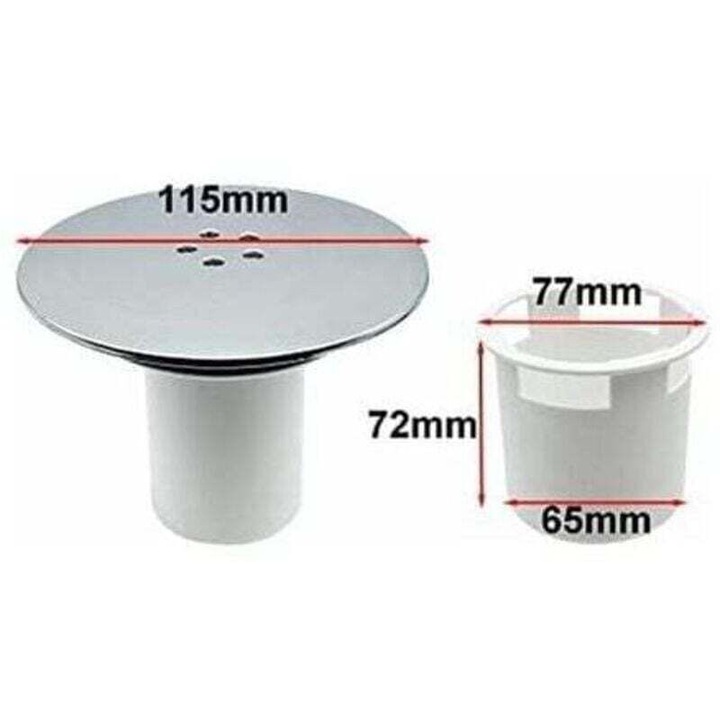 Capac scurgere dus 90x115mm alb crom