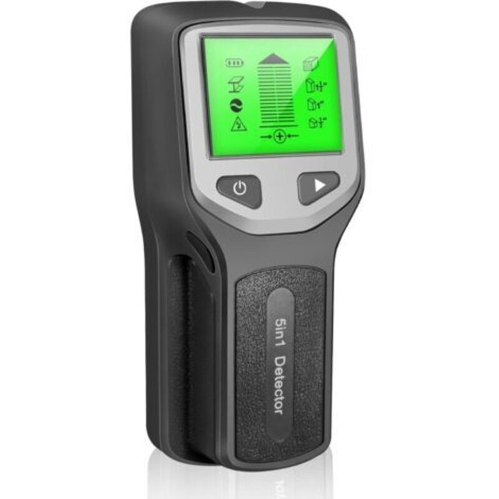 Detector cabluri 5-in-1, multifunctional, metal, cabluri, pereti, afisaj HD