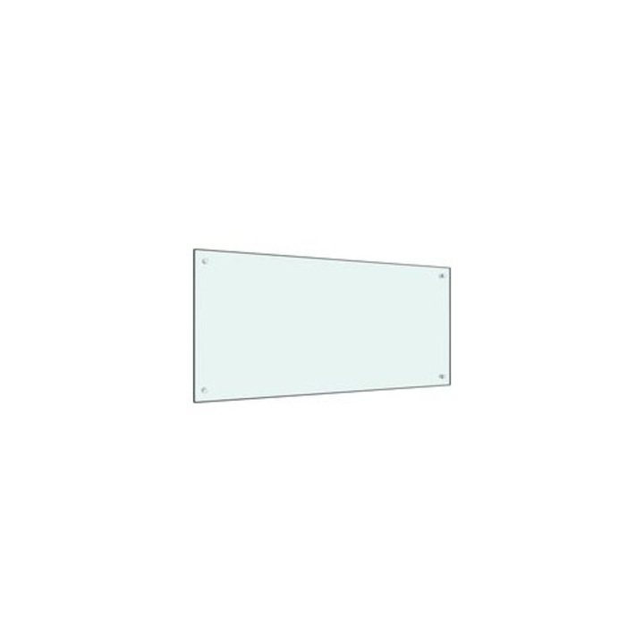 Edzett üveg konyhai panel, tejfehér, 100x60cm, 6mm, szerelőkészlettel együtt