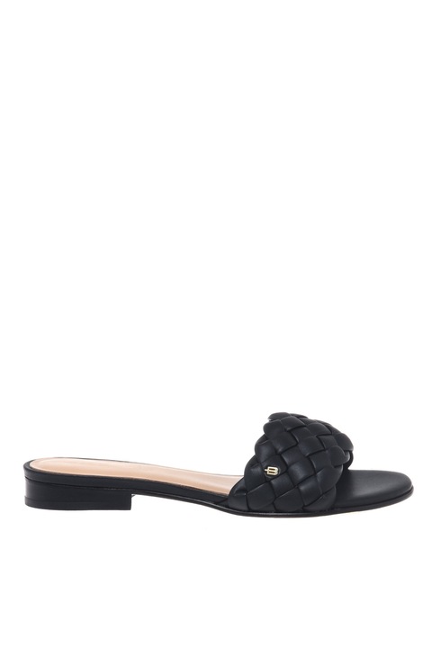 Baldinini, Papuci din piele ecologica cu aspect tesut, Negru, 35