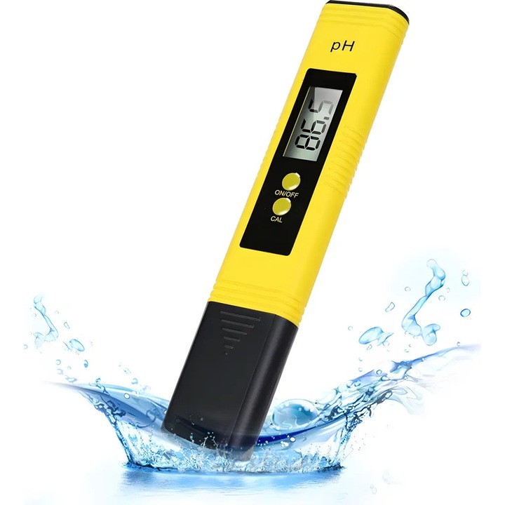 Metru pH digital multifunctional cu afisaj LCD, calibrare automata, accesorii incluse, multicolor