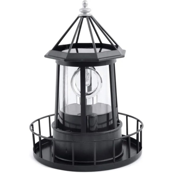 Lampa solara rotativa LED pentru gradina, iluminare automata, alba, 15x15x20cm