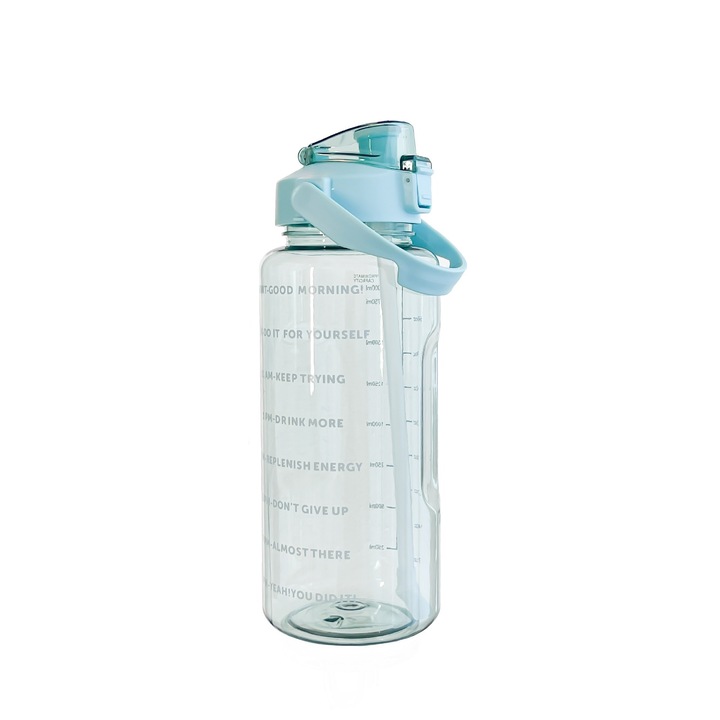 Sticla apa sport, 2L, silicon, verde, 29.5x10.5cm