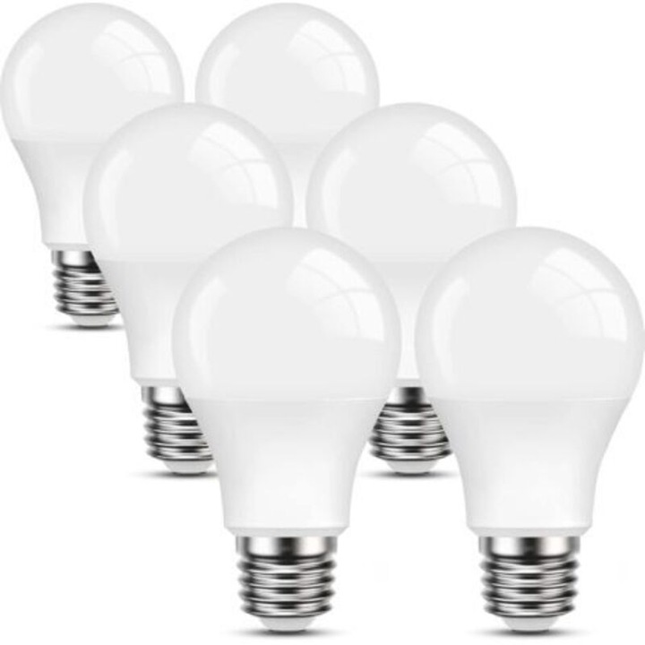 6 db LED izzó készlet E27 9W 2700K meleg fehér A60 220-240V nem szabályozható