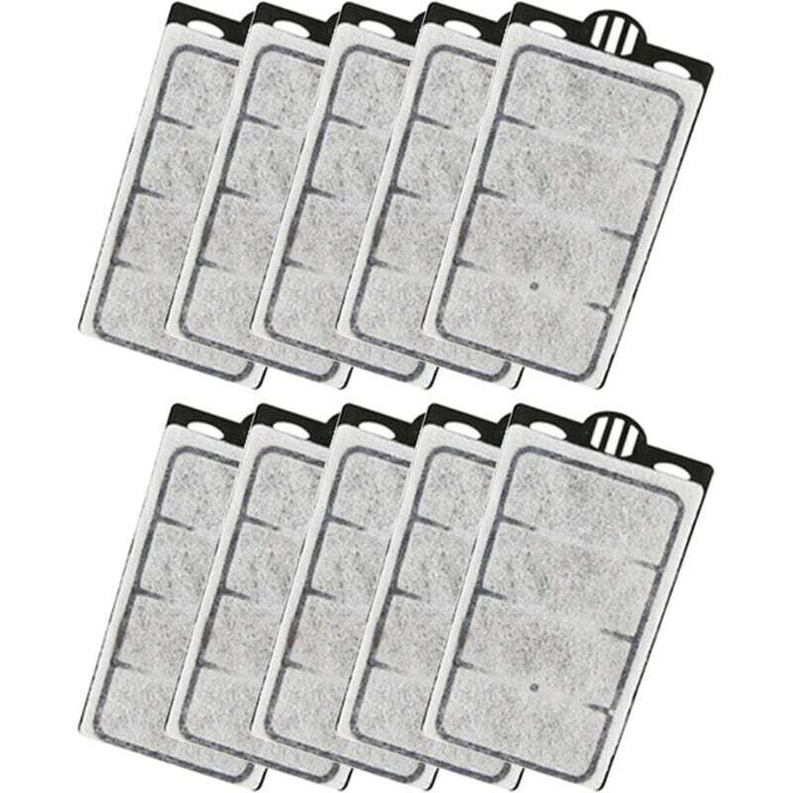 Set 10 cartuse filtru acvariu 3 straturi, alb-negru, 3.5W, 280L/H