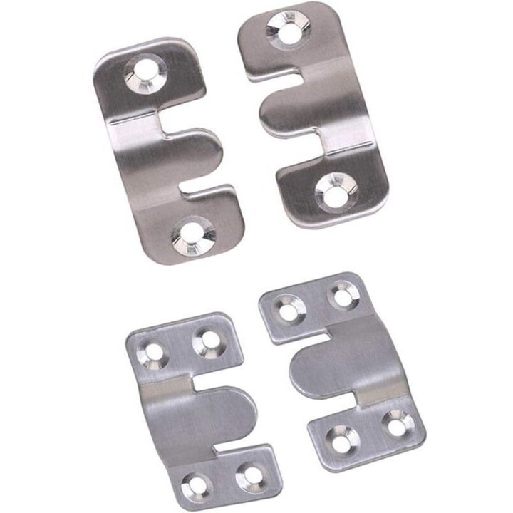 Set 20 cleme prindere tablouri, inox, argintiu, 53x30mm si 43x19mm