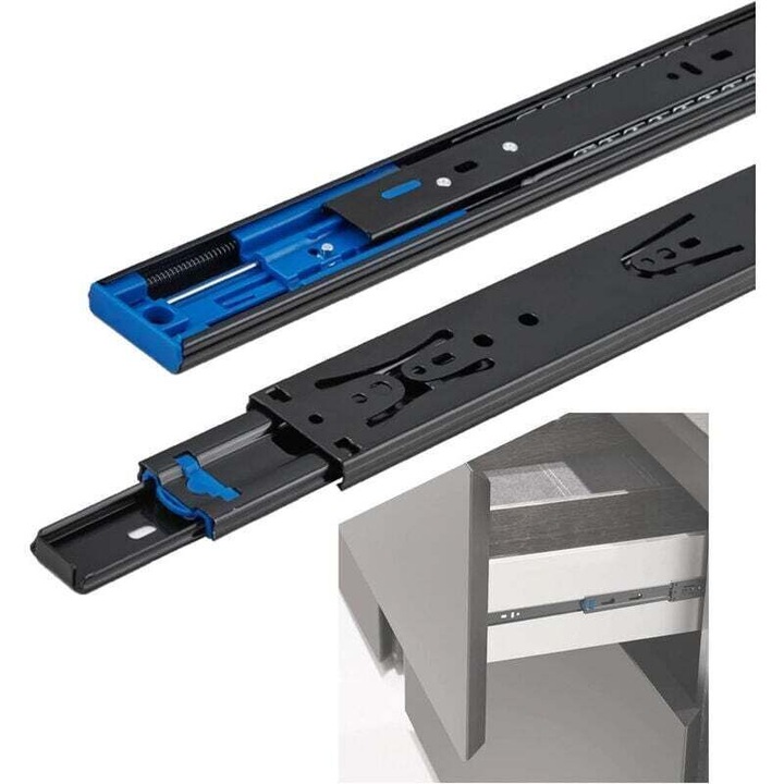 Sine sertar 40cm, otel laminat la rece, amortizare silentioasa, capacitate 30kg