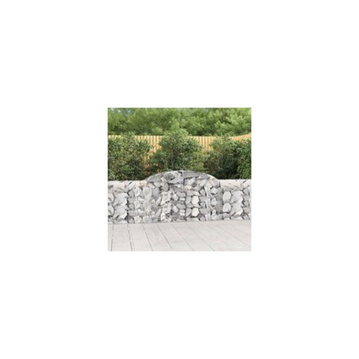 Gabion ív, horganyzott acél, 300x30x100/120cm, ezüst