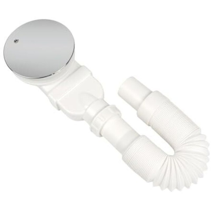 Zuhanylefolyó készlet 90mm, szagszűrő és hajfogó, teleszkópos tömlő, króm, 59mm magasság